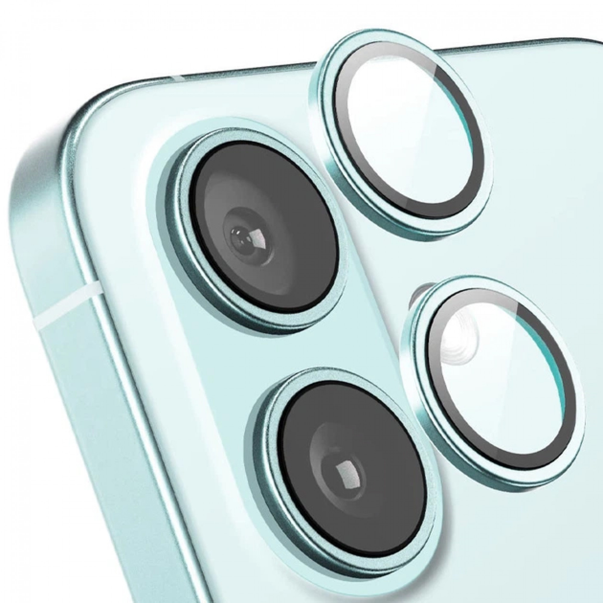 Защитное стекло Monblan для камеры iPhone 16/16 Plus Metal Ring Series (Green)